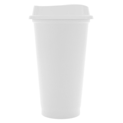 Стакан с крышкой Color Cap White
