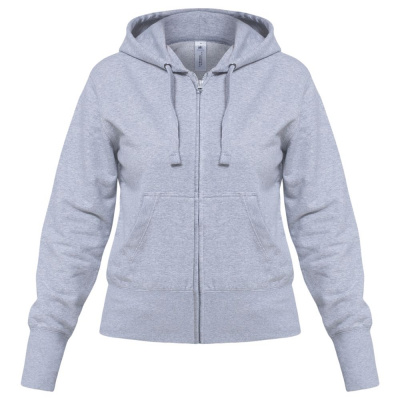 Толстовка женская Hooded Full Zip серый меланж, размер XXL