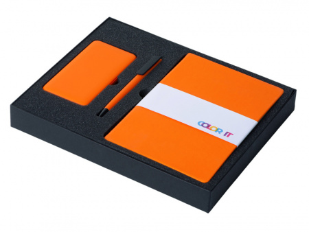 подарочный набор «color it» c блокнотом, ручкой и повербанком, 10000 mah
