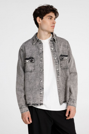 Куртка джинсовая O3, серая, размер 3XL/4XL