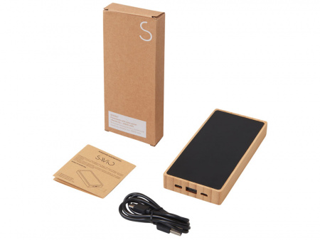 внешний аккумулятор с подсветкой лого и солнечной панелью «reedia s1», 10000 mah