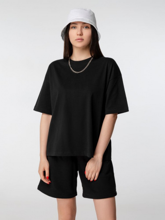Футболка оверсайз женская Boxy Women, черная, размер L