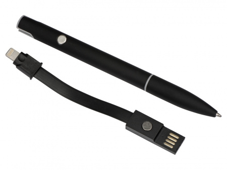 ручка металлическая шариковая «connect» с кабелем usb 2 в 1