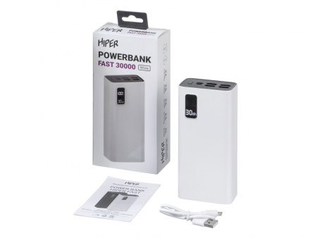 портативный внешний аккумулятор «fast», 30000 mah