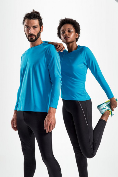 Футболка с длинным рукавом Sporty LSL Men ярко-бирюзовая, размер L