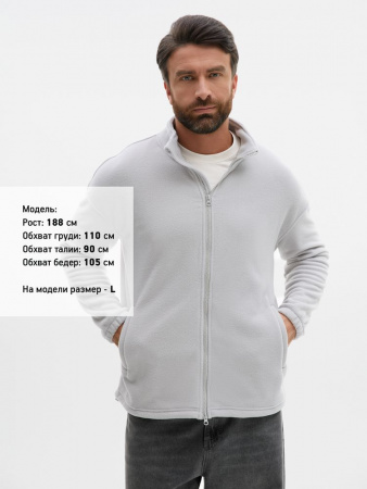 Куртка флисовая унисекс Nebo, светло-серая, размер 3XL
