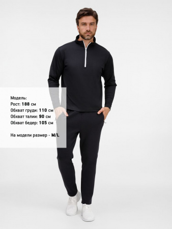 Свитшот на молнии из бифлекса Morfiss, черный, размер XL/XXL