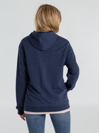 Толстовка с капюшоном унисекс Hoodie, синий меланж, размер S
