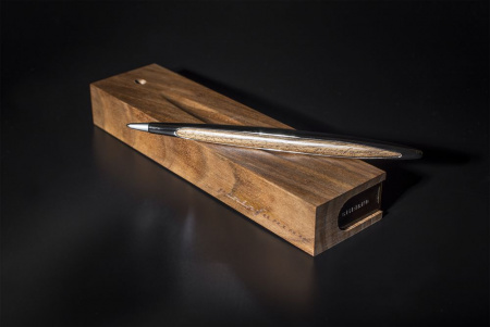 шариковая ручка cambiano shiny chrome walnut