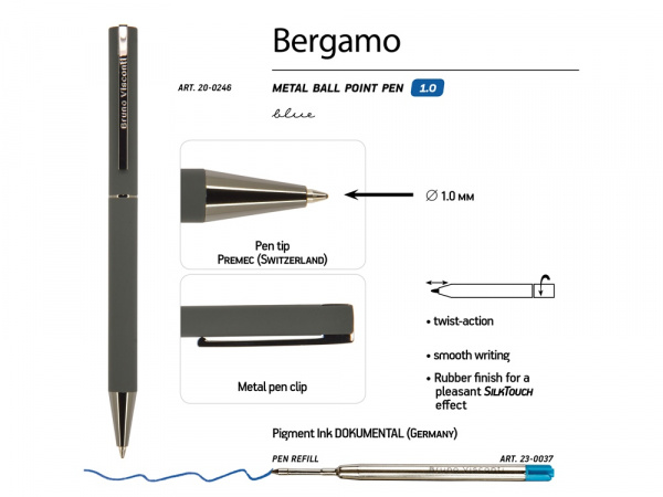 ручка металлическая шариковая «bergamo»