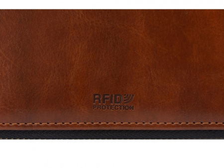 бизнес-блокнот на молнии а5 «fabrizio» с rfid защитой и ручкой