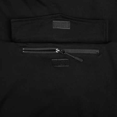 Худи унисекс с карманом на груди Chest Pocket, черное, размер M/L