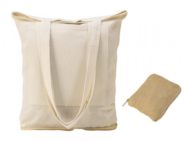складная сумка jute из хлопка и джута с карманом
